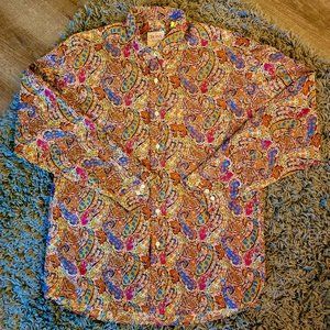 RARE HUGO BOSS Vintage Spring Paisley Western Casual Button Down Shirt 16 41